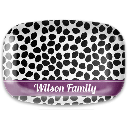 Black Organic Dots Melamine Platter